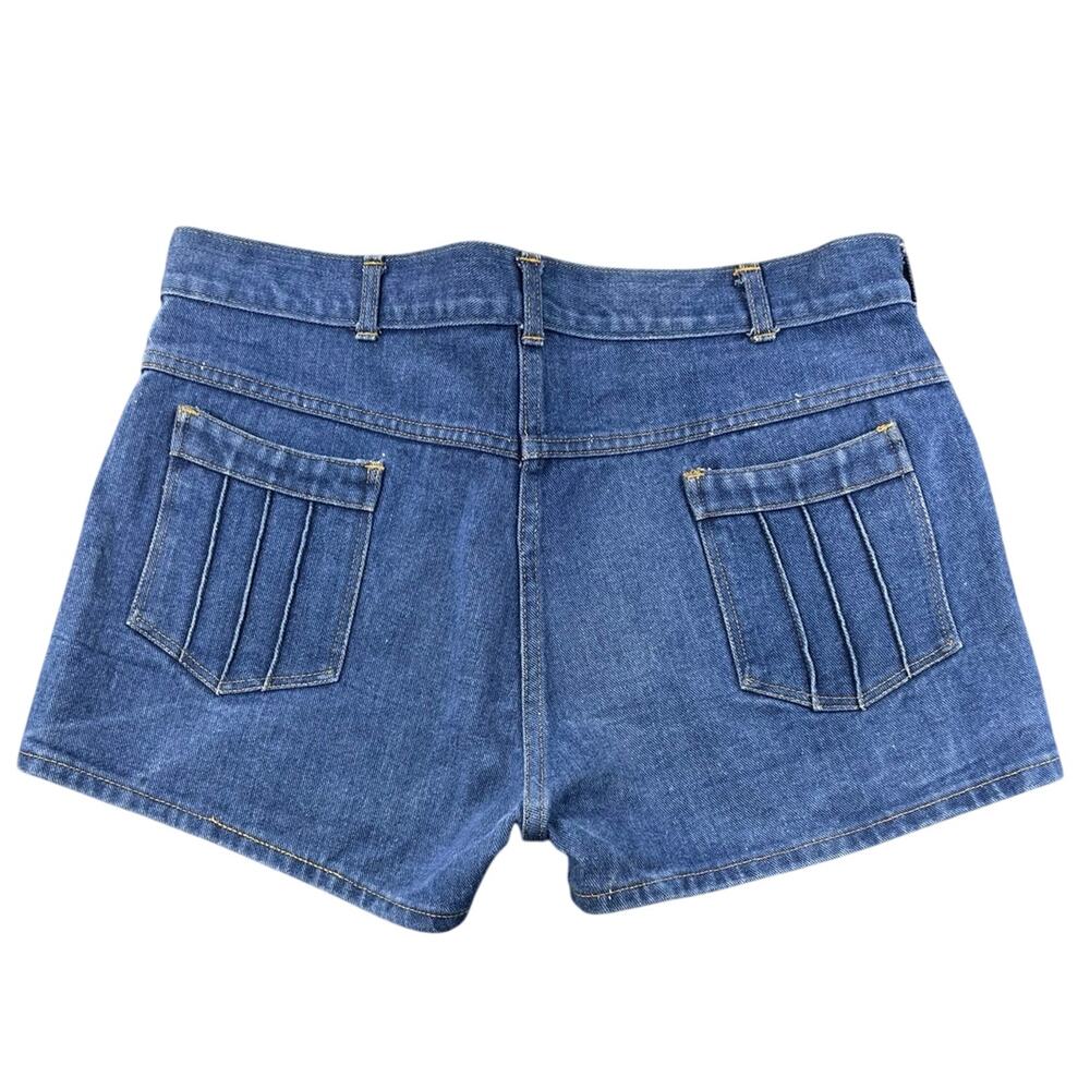 Vintage Prova Denim Shorts Made in Britain High Rise Blue Cotton Retro 80s 34